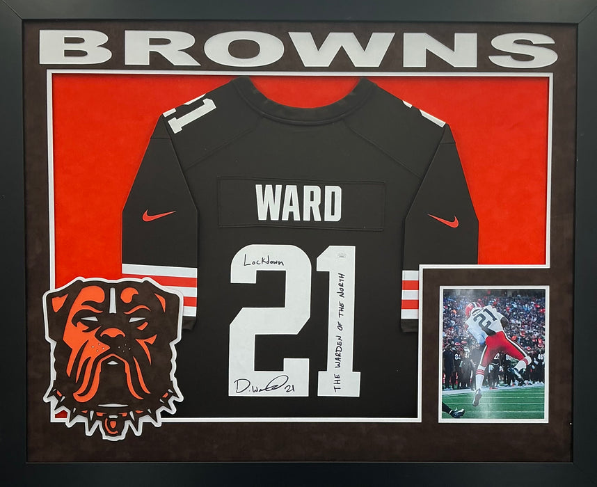 Cleveland Browns Denzel Ward Hand Signed Autographed Authentic Nike Jersey Custom Framed JSA COA