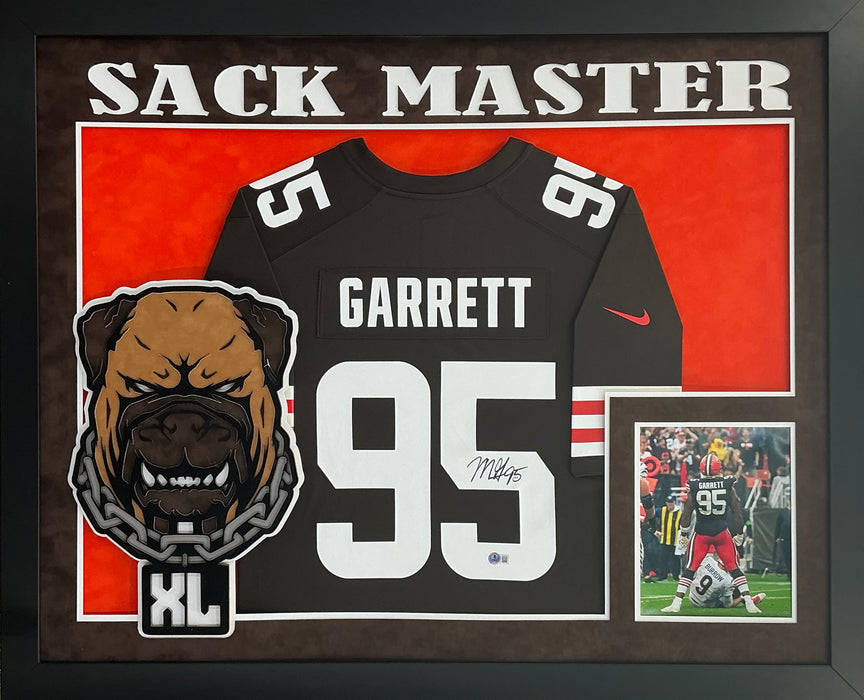Cleveland Browns Myles Garrett Hand Signed Autographed Authentic Nike Jersey Custom Framed Beckett COA