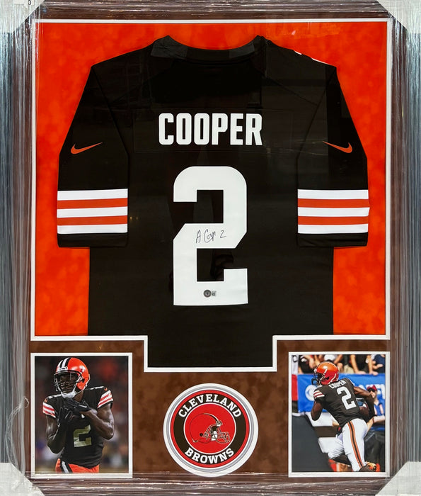 Cleveland Browns Amari Cooper Hand Signed Autographed Nike Authentic Brown Jersey Framed with Suede Matting Includes Beckett COA