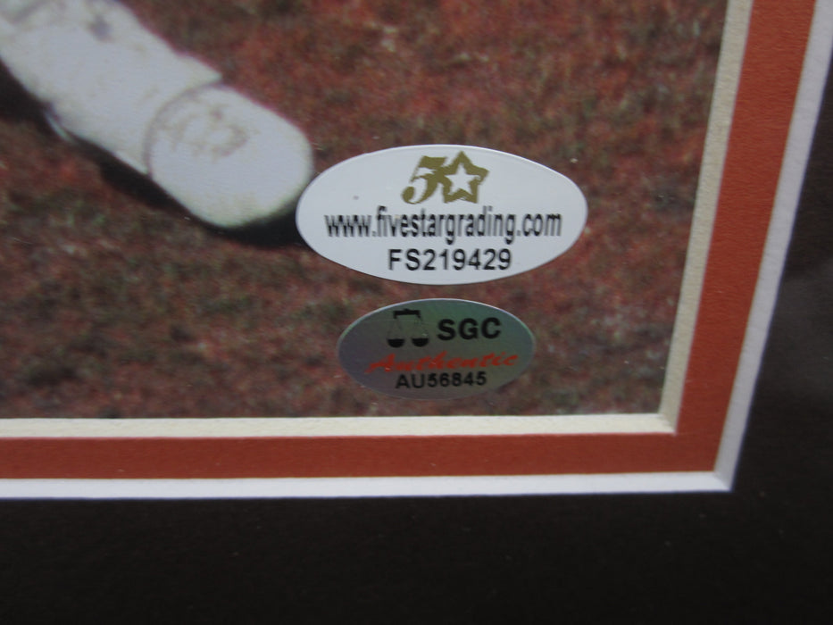 Cleveland Browns Bernie Kosar & Kevin Mack Dual Hand Signed Autographed 8x10 Photo Framed with Matting Includes SGC COA