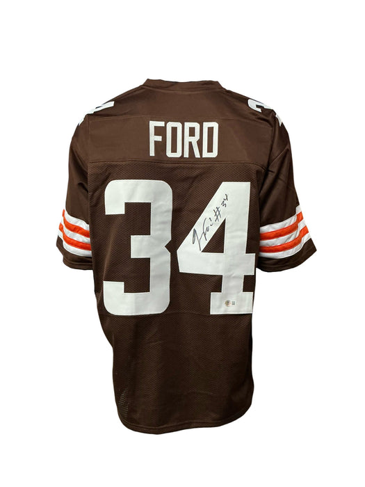 Cleveland Browns Jerome Ford Hand Signed Autographed Custom Brown Jersey Includes Beckett Witnessed COA