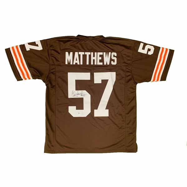 Clay Matthews Jr. Cleveland Browns Signed Custom Home Brown Football Jersey with COA