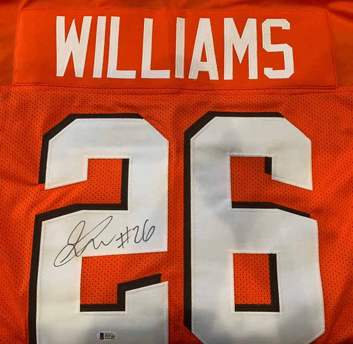 Cleveland Browns Greedy Williams Signed Orange Football Jersey with TSE COA