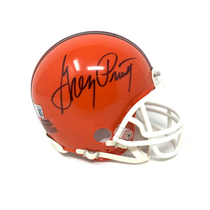 Greg Pruitt Cleveland Browns Signed Throwback Mini Helmet with Beckett Witnessed COA