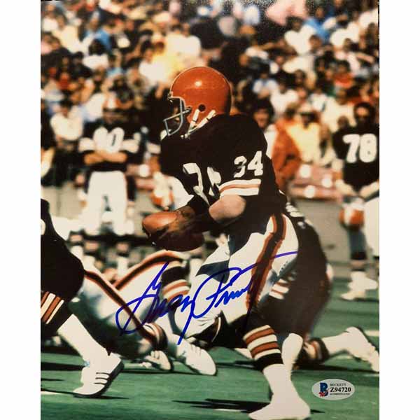 Greg Pruitt Cleveland Browns Signed 8x10 Photo wearing white pants with Beckett COA
