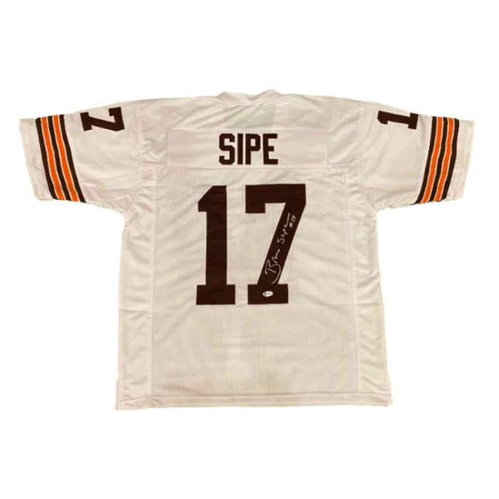 Cleveland Browns Brian Sipe Signed White Football Jersey with Beckett COA