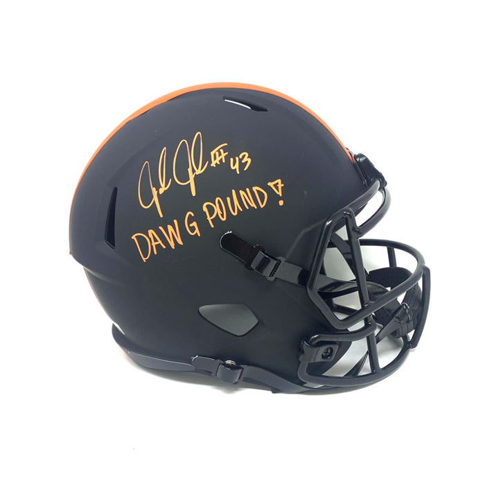 John Johnson Signed Cleveland Browns Full Size Eclipse Replica Helmet with Dawg Pound