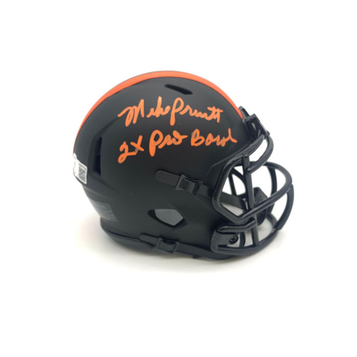 Mike Pruitt Signed Cleveland Browns Eclipse Mini Helmet with 2x Pro Bowl