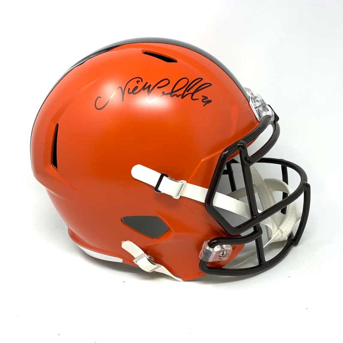 Nick Chubb Cleveland Browns Signed Full Size Speed Replica Helmet with Beckett Witnessed COA