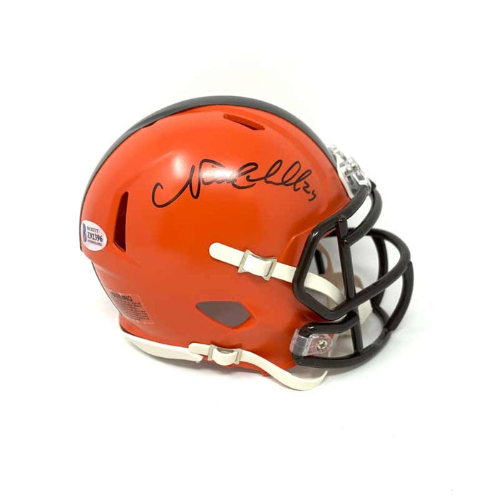 Nick Chubb Cleveland Browns Signed Speed Mini Helmet with Beckett Witnessed COA