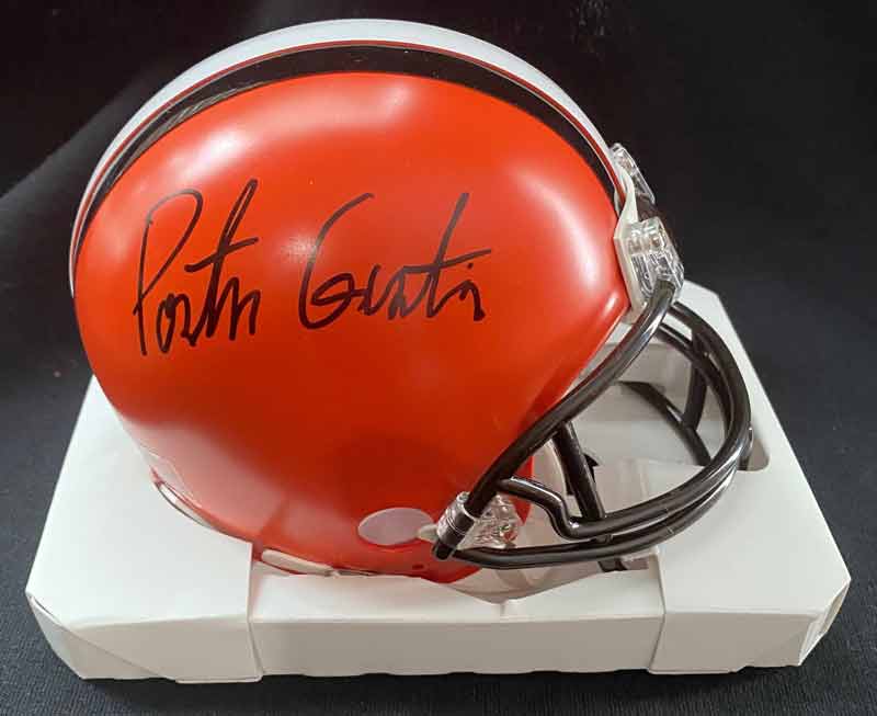 Porter Gustin Signed Cleveland Browns Mini Helmet