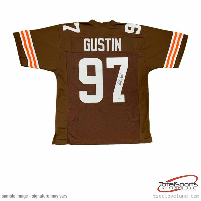 Porter Gustin Signed Custom Brown Jersey