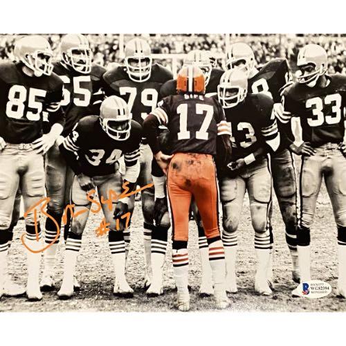 Brian Sipe Cleveland Browns Signed 11x14 Photo in Huddle Spotlight with Beckett Witnessed COA