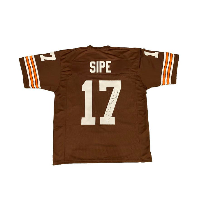 Cleveland Browns Brian Sipe Signed Brown Football Jersey includes 1980 NFL MVP Inscription with Beckett COA